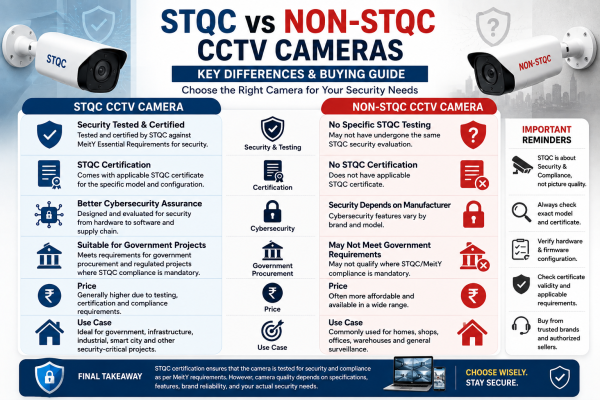 STQC vs Non-STQC CCTV Cameras: Which One Should You Choose