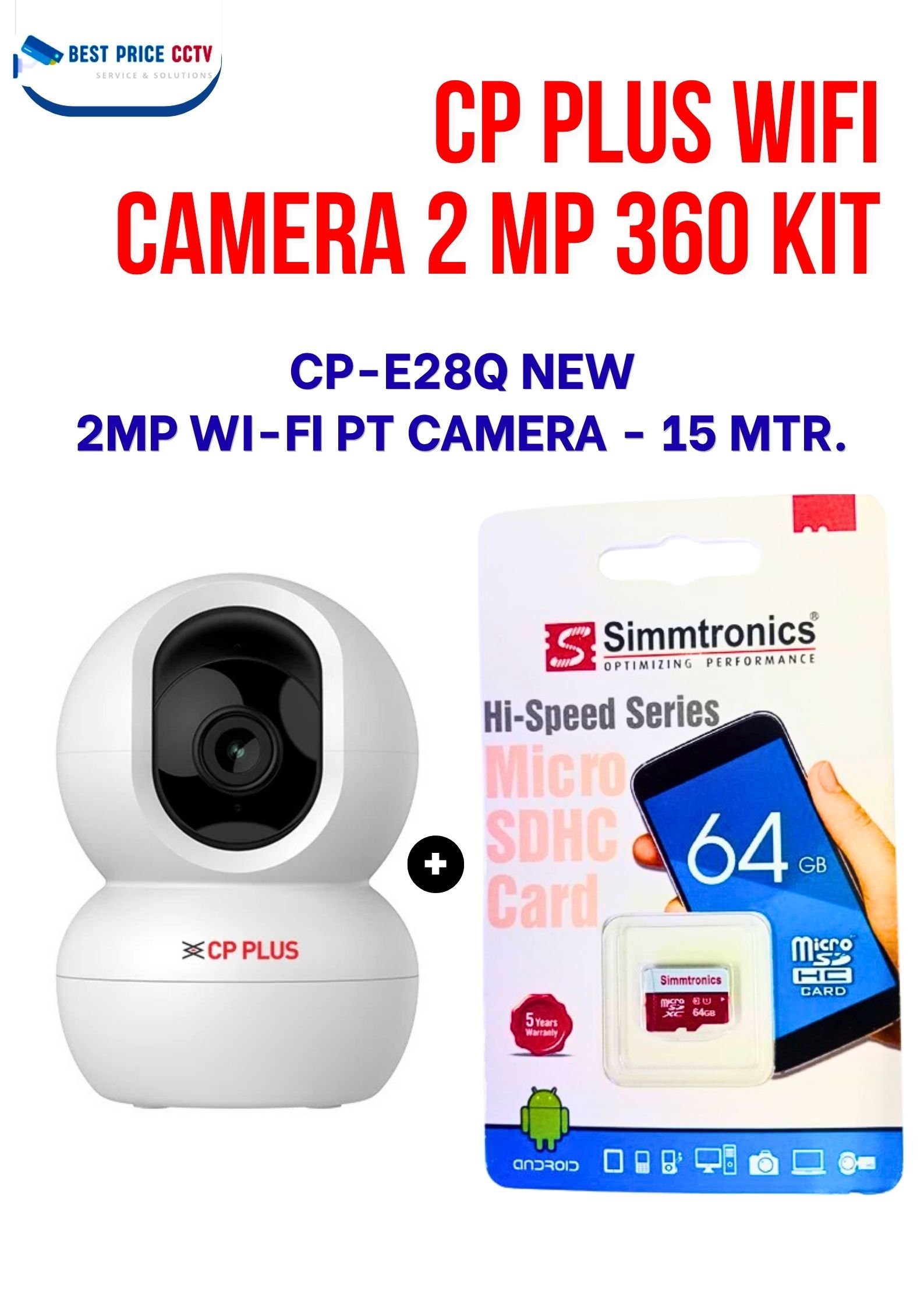 CP PLUS WIFI 2 MP 360 CAMERA WITH 64GB SIM KIT