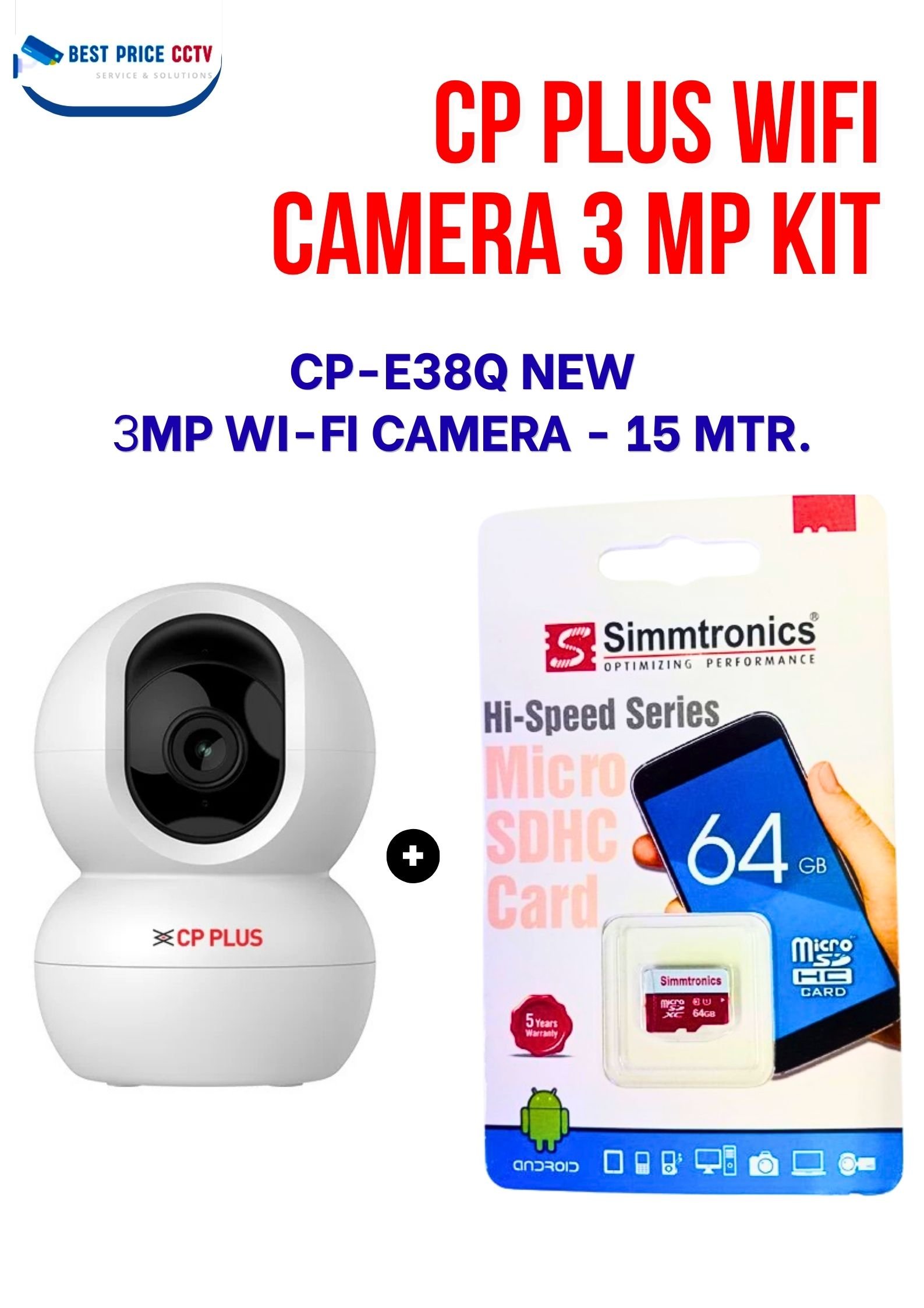 CP PLUS WIFI 3 MP CAMERA WITH 64GB SIM KIT